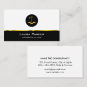 弁護士の金ゴールドの黒の法的スケールの専門職 名刺 (正面/裏面)