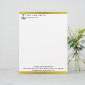 弁護士の金メダル付きの法の天秤 レターヘッド (スタンド正面)