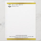 弁護士の金メダル付きの法の天秤 レターヘッド (正面/裏面)