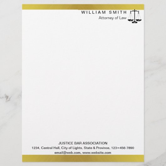 弁護士の金メダル付き法尺 レターヘッド (正面)