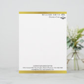 弁護士の金メダル付き法尺 レターヘッド (スタンド正面)