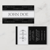 弁護士の銀は縞で飾ります-利用できるレターヘッド- 名刺 (正面/裏面)