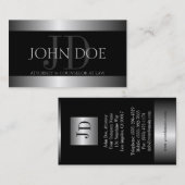 弁護士の銀製の金属の金属ボーダー 名刺 (正面/裏面)