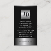 弁護士の銀製の金属の金属ボーダー 名刺 (裏面)