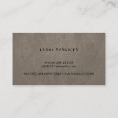 弁護士の高級ブラックスケールタウペググレーレザールック 名刺 (裏面)