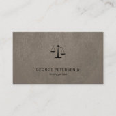 弁護士の高級ブラックスケールタウペググレーレザールック 名刺 (正面)