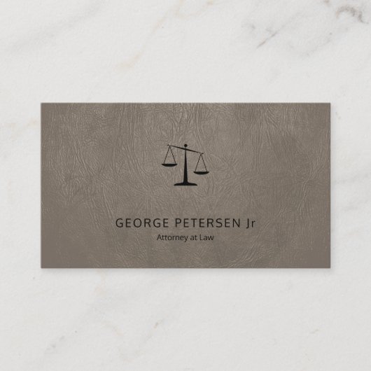 弁護士の高級ブラックスケールタウペググレーレザールック 名刺 (正面)