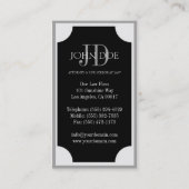 弁護士の黒いプラクか銀のボーダー 名刺 (裏面)