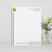 弁護士の黒い金ゴールドのスケール弁護士の正義 レターヘッド (スタンド正面)