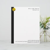 弁護士の黒い金ゴールドのスケール弁護士の正義 レターヘッド (スタンド正面)