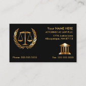 弁護士の黒および金ゴールドのアポイントメント 名刺 (正面)