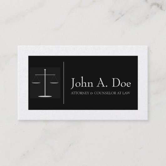 弁護士の黒かプラチナボーダーバランス 名刺 (正面)