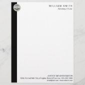 弁護士の黒のスケール弁護士の正義 レターヘッド (正面)