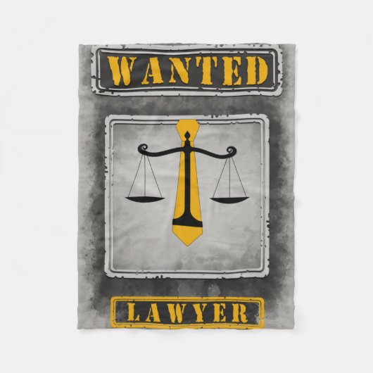 弁護士はかりで測が欲しい、黄色のネクタイ、グレー フリースブランケット (正面)