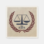 弁護士はかりで測の授パーソナライズされた与品の スタンダードカクテルナプキン (正面)