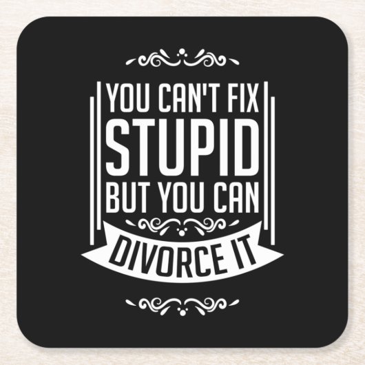 弁護士はそれを離婚することができる スクエアペーパーコースター (正面)