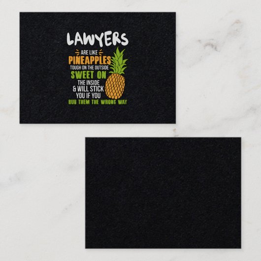 弁護士はパイナップルのようだ。 名刺 (正面/裏面)