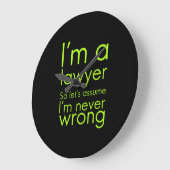 弁護士は間違ったおもしろい贈り物を受け取らない ラージ壁時計 (傾斜)