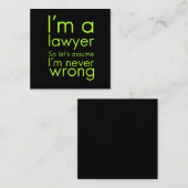 弁護士は、弁護士に間違った贈り物おもしろいを受け取ることはない コーリングカード (正面/裏面)