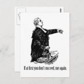 弁護士もし – 最初は成功せず、もう一度訴訟を起こす ポストカード (正面/裏面)