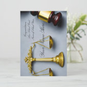 弁護士をテーマにしたカスタマイズ可能な祝杯カード 招待状 (スタンド正面)