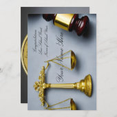 弁護士をテーマにしたカスタマイズ可能な祝杯カード 招待状 (正面/裏面)