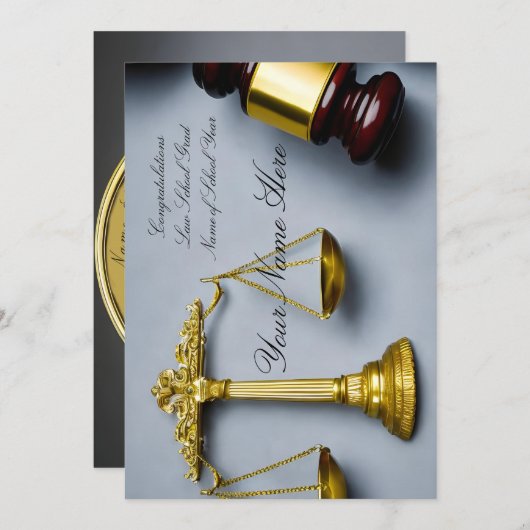 弁護士をテーマにしたカスタマイズ可能な祝杯カード 招待状 (正面/裏面)