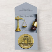 弁護士をテーマにした招待状と祝辞 オールインワン招待状 (内側)