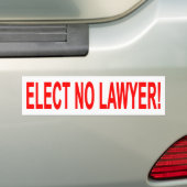 弁護士を選ばないで下さい バンパーステッカー (車上)