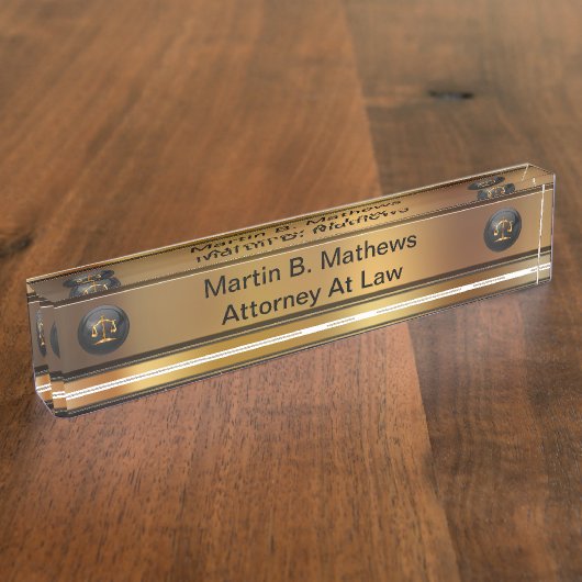 弁護士エグゼクティブデスク名プラーク デスクネームプレート (側面)