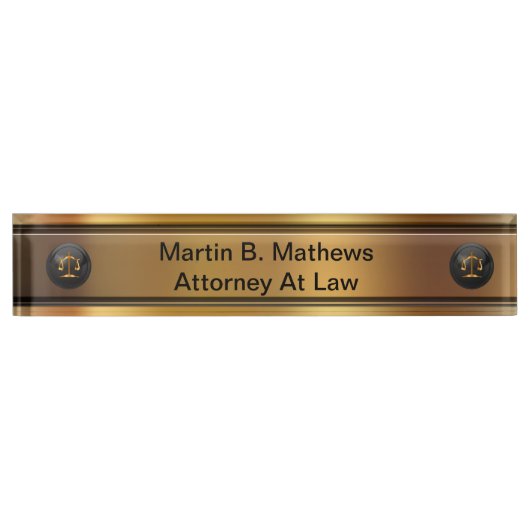 弁護士エグゼクティブデスク名プラーク デスクネームプレート (正面)