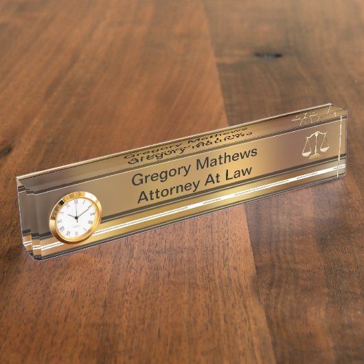 弁護士エグゼクティブデスク名プレート デスクネームプレート (側面)