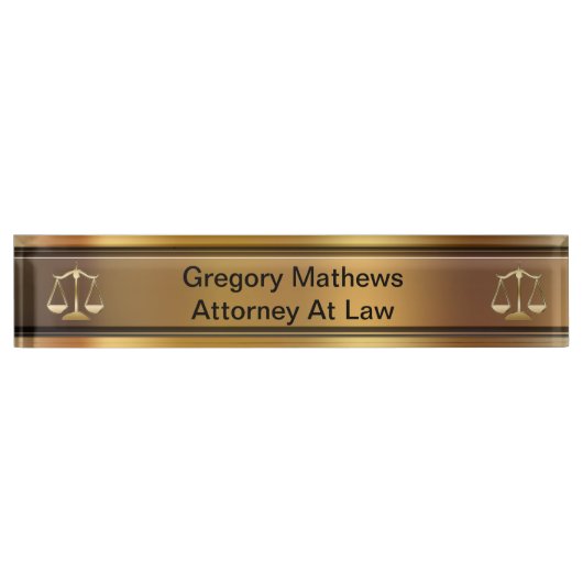 弁護士エグゼクティブデスク名プレート デスクネームプレート (正面)