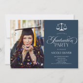 弁護士エレガントスケールカスタム写真卒業 招待状 (正面)