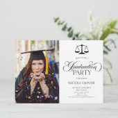 弁護士エレガントスケールカスタム写真卒業 招待状 (スタンド正面)