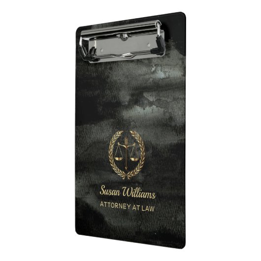 弁護士エレガントブラックと金ゴールドアクアレ ミニクリップボード (アングル2)