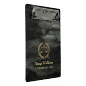 弁護士エレガントブラックと金ゴールドアクアレ ミニクリップボード (アングル)