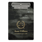 弁護士エレガントブラックと金ゴールドアクアレ ミニクリップボード (正面)
