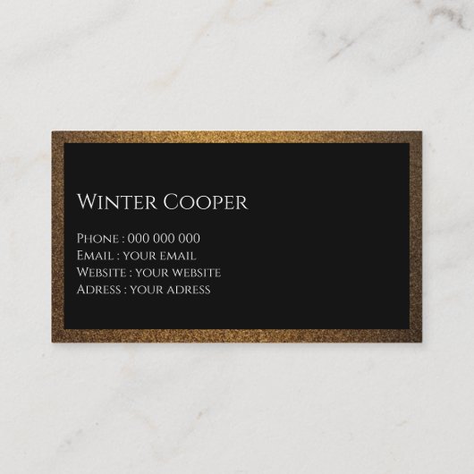 弁護士エレガントブラックと金ゴールド銅プロフェッショナル 名刺 (裏面)