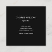 弁護士エレガントブラック金ゴールドホフ絵を描ストライプの スクエア名刺 (裏面)