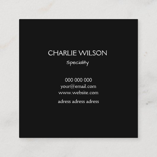 弁護士エレガントブラック金ゴールドホフ絵を描ストライプの スクエア名刺 (裏面)