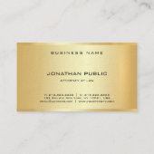 弁護士エレガントプロフェッショナルフェイク金ゴールドテンプレート 名刺 (裏面)