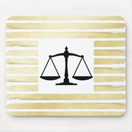 弁護士エレガント白金ゴールドホイ絵を描ストライプの マウスパッド (正面)