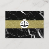 弁護士エレガント黒大理石金ゴールド 名刺 (正面)