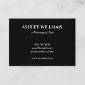 弁護士エレガント黒大理石金ゴールド 名刺 (裏面)