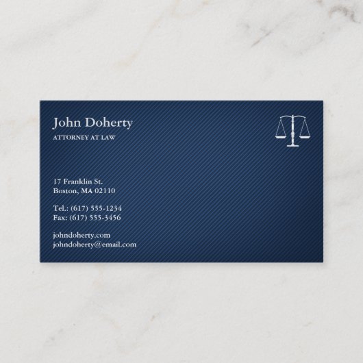 弁護士エレガント- Blue Business Card 名刺 (正面)