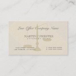 弁護士オフィスシンプルベージュストライプズ 名刺