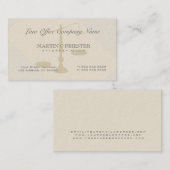 弁護士オフィスシンプルベージュストライプズ 名刺 (正面/裏面)
