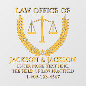 弁護士カスタマイズ法事務局詳細フロント金ゴールド ウィンドウサイン (シート)