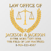 弁護士カスタマイズ法事務局詳細フロント金ゴールド ウィンドウサイン (シート)